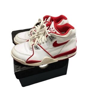 Nike Kids White and Red Sneakers